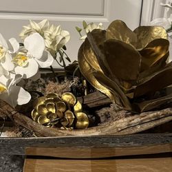 Elegant Orchid & Gold Floral Centerpiece