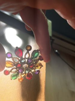 Vintage Glass Brooch 