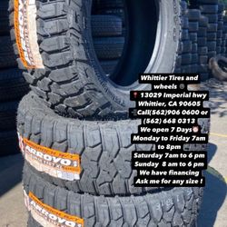 SET OF NEW TIRES, 275/65R18 ARROYO RT, INCLUDING MOUNTING AND BALANCING. ASK ME FOR ANY SIZE OR BRAND, LLANTAS NUEVAS