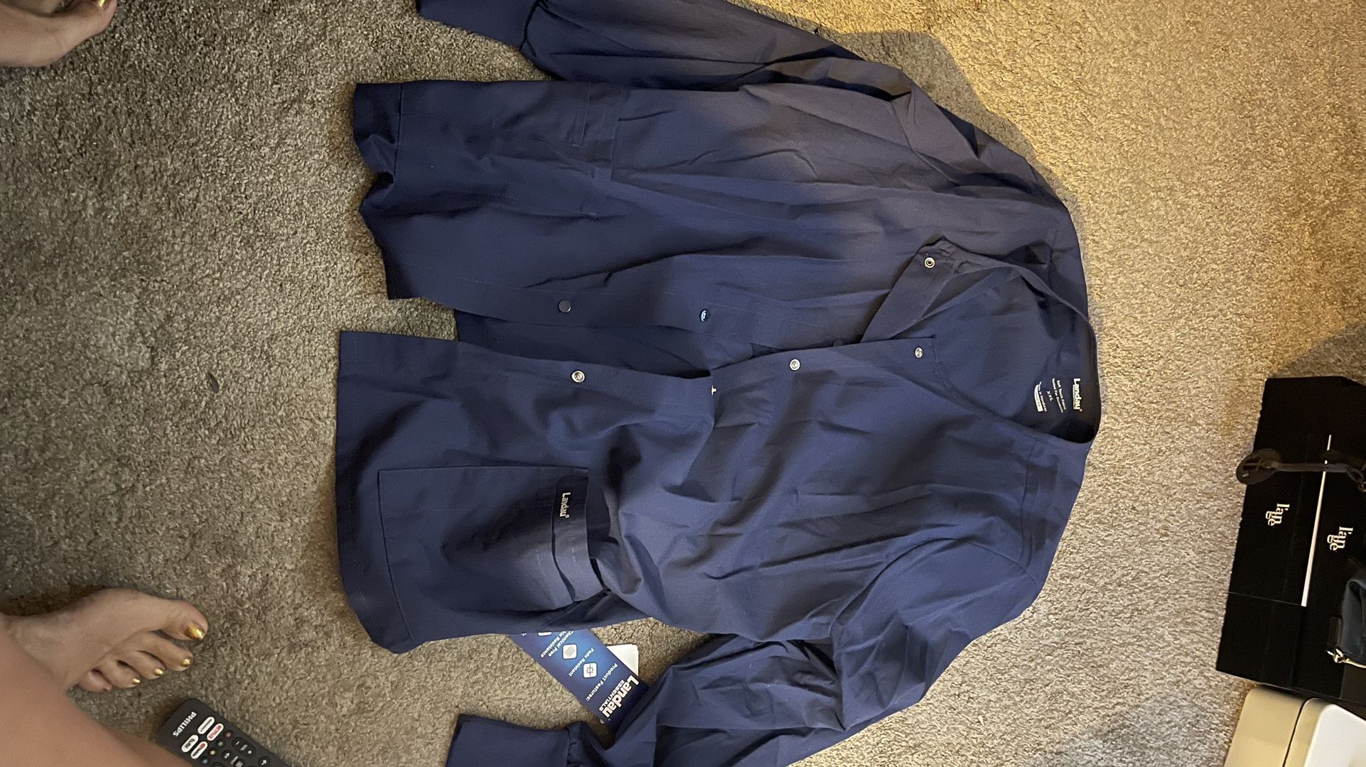 Landau Navy Scrub Jacket