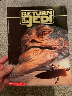 vintage collectible "Return of the Jedi" storybook adapted by J.J. Gardner from the screenplay by Lawrence Kasdan and George Lucas, published by Schol