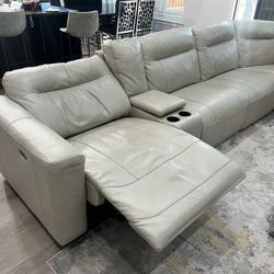 Luxury Leather Reclining Sectional Sofa 