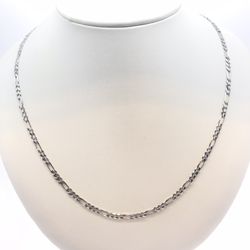 White Gold Figaro Chain 14k Solid New 