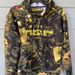 Twenty One Pilots Trench Concert Floral Camo Hoodie Jacket Mens Size S