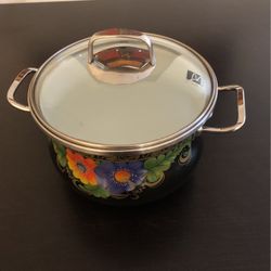 Barely  Used Porcelain Floral  Pot Made In Germany