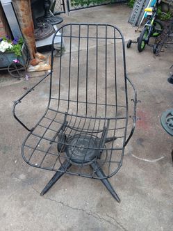 1950's Vintage Black Mid Century Modern Homecrest Wire Swivel & Rocking Chair