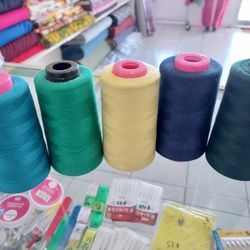 100% Silk Sewing Applique 50 weight Pack 5 Multicolor Thread 3,000 meters on a cone spool