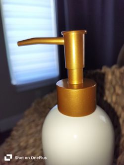 White Ceramic soap pump dispenser