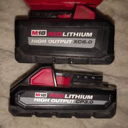 M18 18-Volt Lithium-Ion High Output Battery Pack 6.0Ah And 3.0Ah