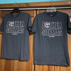 Star  wars size small and medium father sithmas gray tshirts