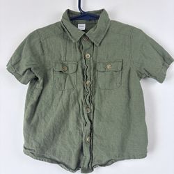 Old Navy Button Up Shirt Boys Toddler 2T Green