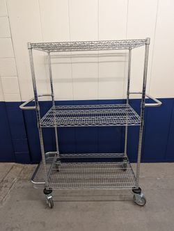 Industrial Chrome 3 Tier Utility Cart 