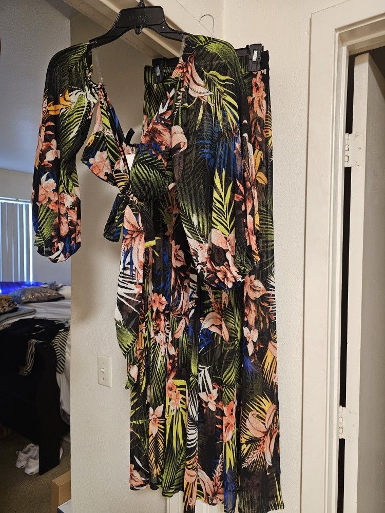 Printed 2-Piece Wide Leg Set