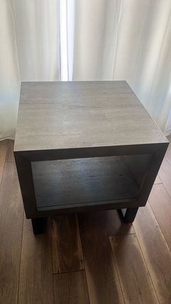 Two-Tone Wood End Table with Lower Shelf