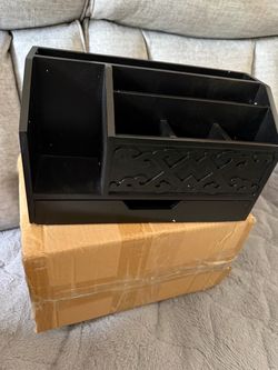 Black Desk Organizer with Drawer