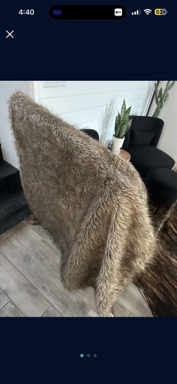 Faux Fur Brown Throw 