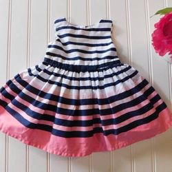 Baby Girls size Newborn Striped Ombre Easter Dress -