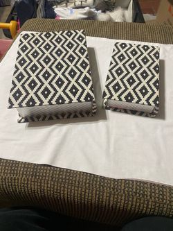 Textured Black & White Geometric Storage Box Set