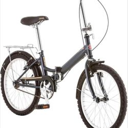 Schwinn Hinge Adult Folding Bike, 20-inch Wheels, Rear Carry Rack, Carrying Bag, Multiple Colors