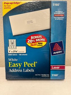 Avery - (750) - Address Labels - (New) 1" X 2 - 5/8"