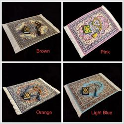 3pc American Girl 18” Doll Islamic Prayer Rug, Prayer Beads & Quran Playset 