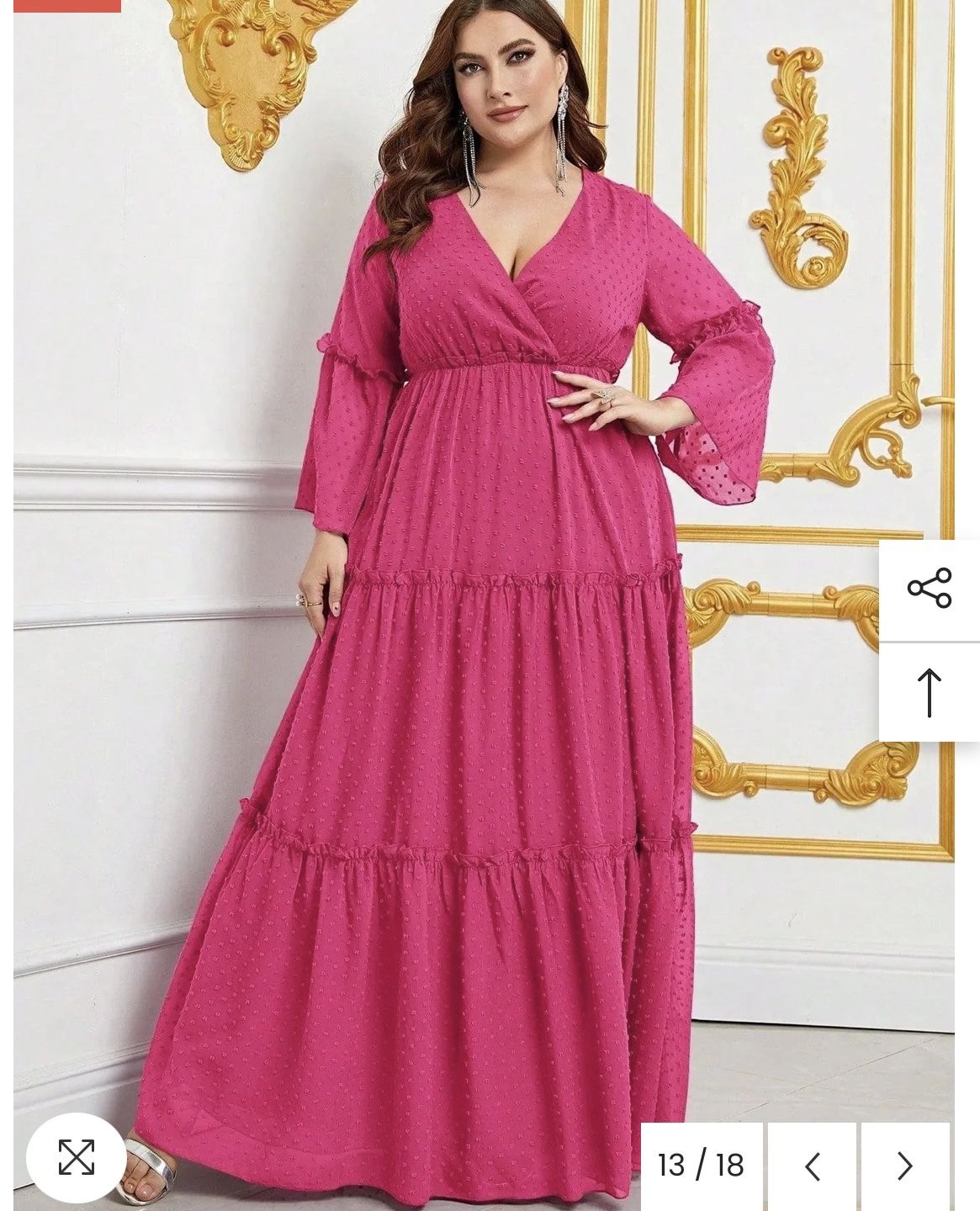 Pink Tiered Ruffled Maxi Dress Size 1x