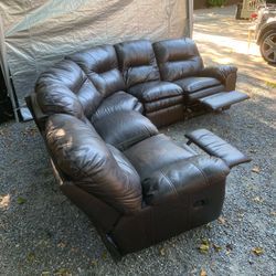 Black Recliner Couches And two Small Tables 600 or give me best offer