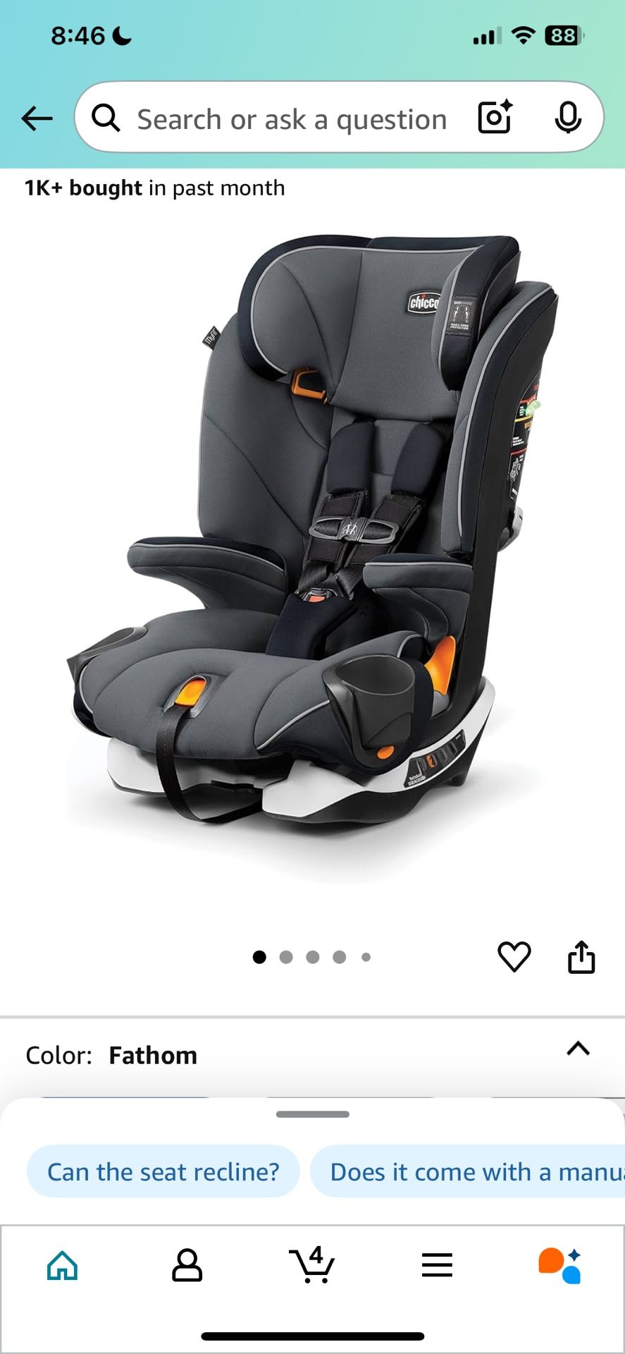 Chicco My Fit Harness +Booster Car Seat (Brand New)