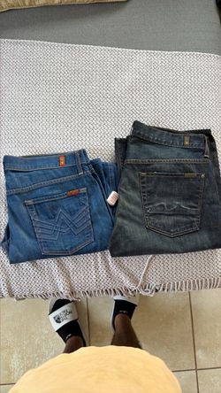 2 NEW 7 for all mankind mens jeans size 34