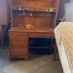 Desk With Drawers And Shelf