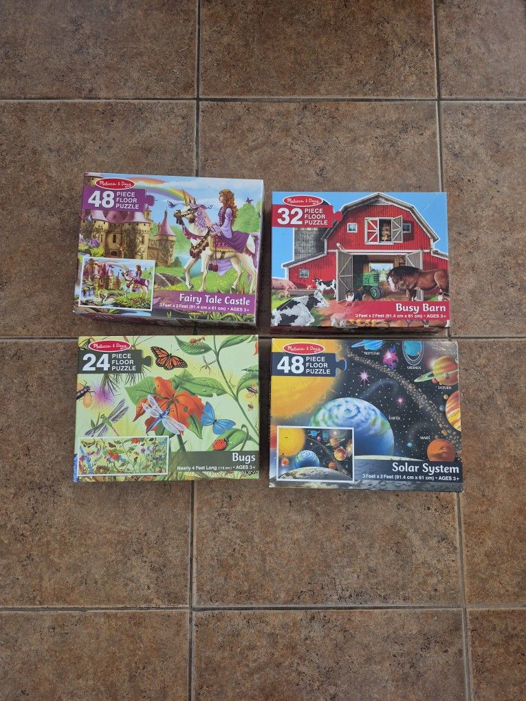 Melissa And Doug Floor Puzzles. Used. All Pieces.