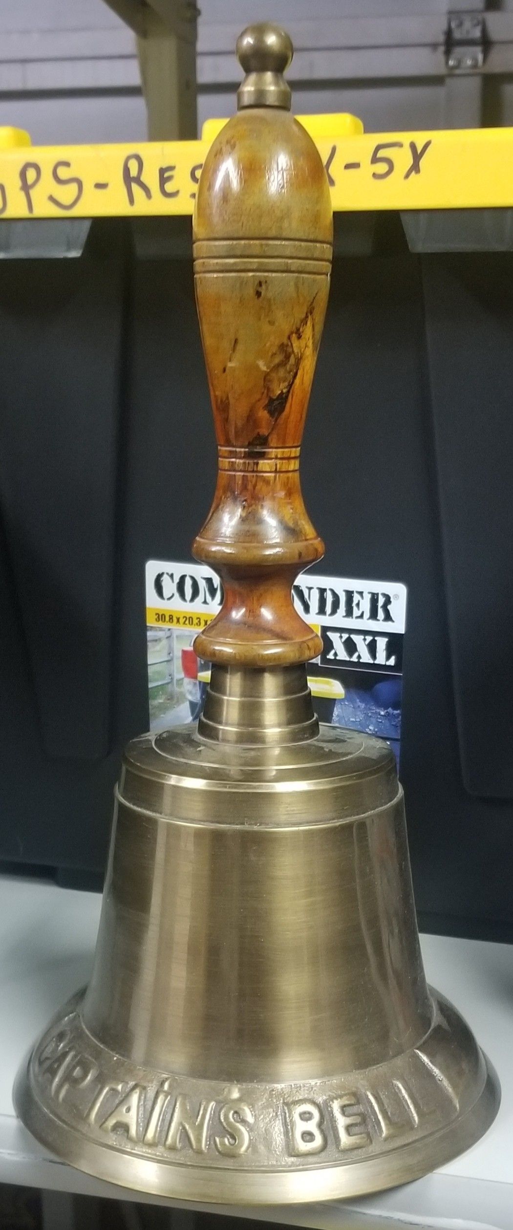 Vintage Captains Bell with wooden handle. Large & Loud