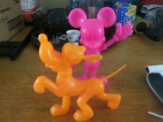 Mickey and Pluto.