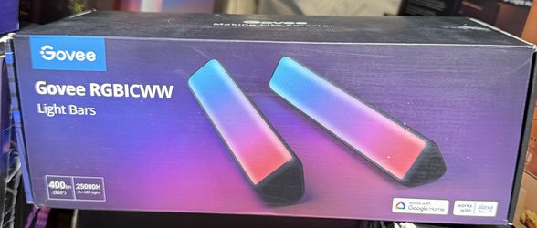 Govee Smart LED Light Bars, Work with Alexa and Google Assistant, RGBICWW WiFi TV Backlights with Scene and Music Modes for Gaming, Pictures, PC, Room