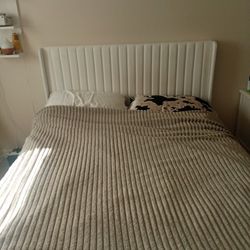 Queen Size Cream Bed Frame 