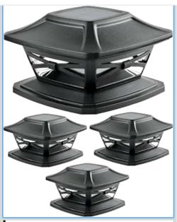 Davinci Flexfit Solar Outdoor Post Cap Lights, 4x4 5x5 6x6, Bright LED, 4PK