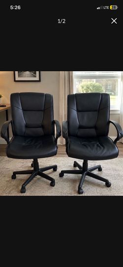 3 black leather chair