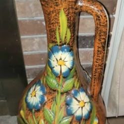 XL Vintage Decorative Terracotta Mexican Style Water Jug