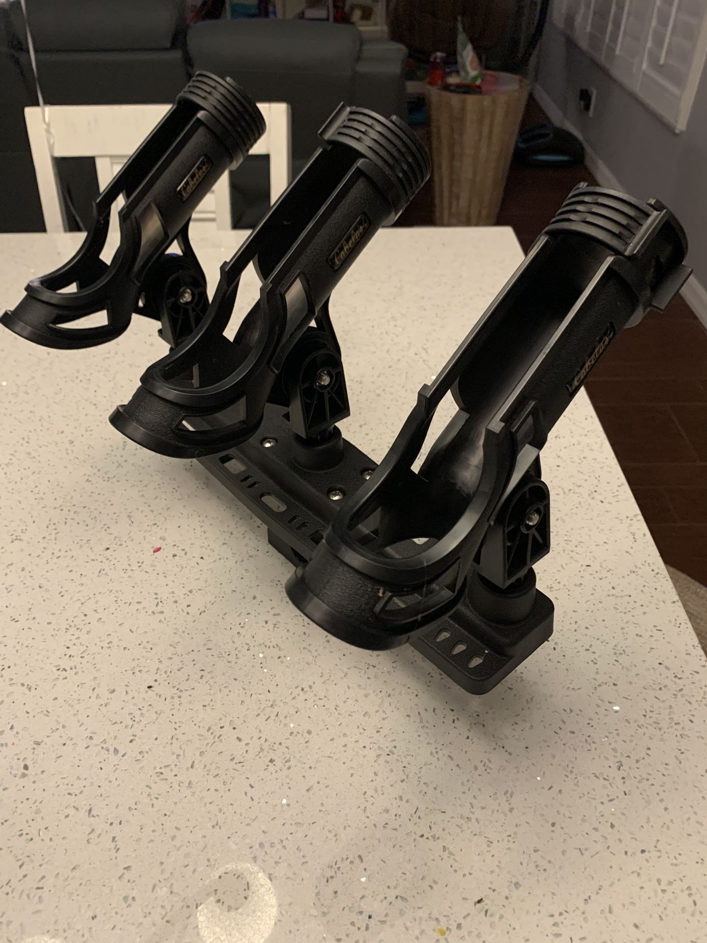 Triple Rod holder, Scotty base with 3 Cabela’s holders
