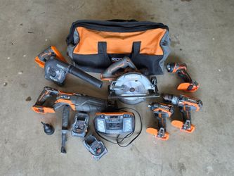 Ridgid Gen5X Brushless 18v 6pc tool set with 2, 4AH Batteries