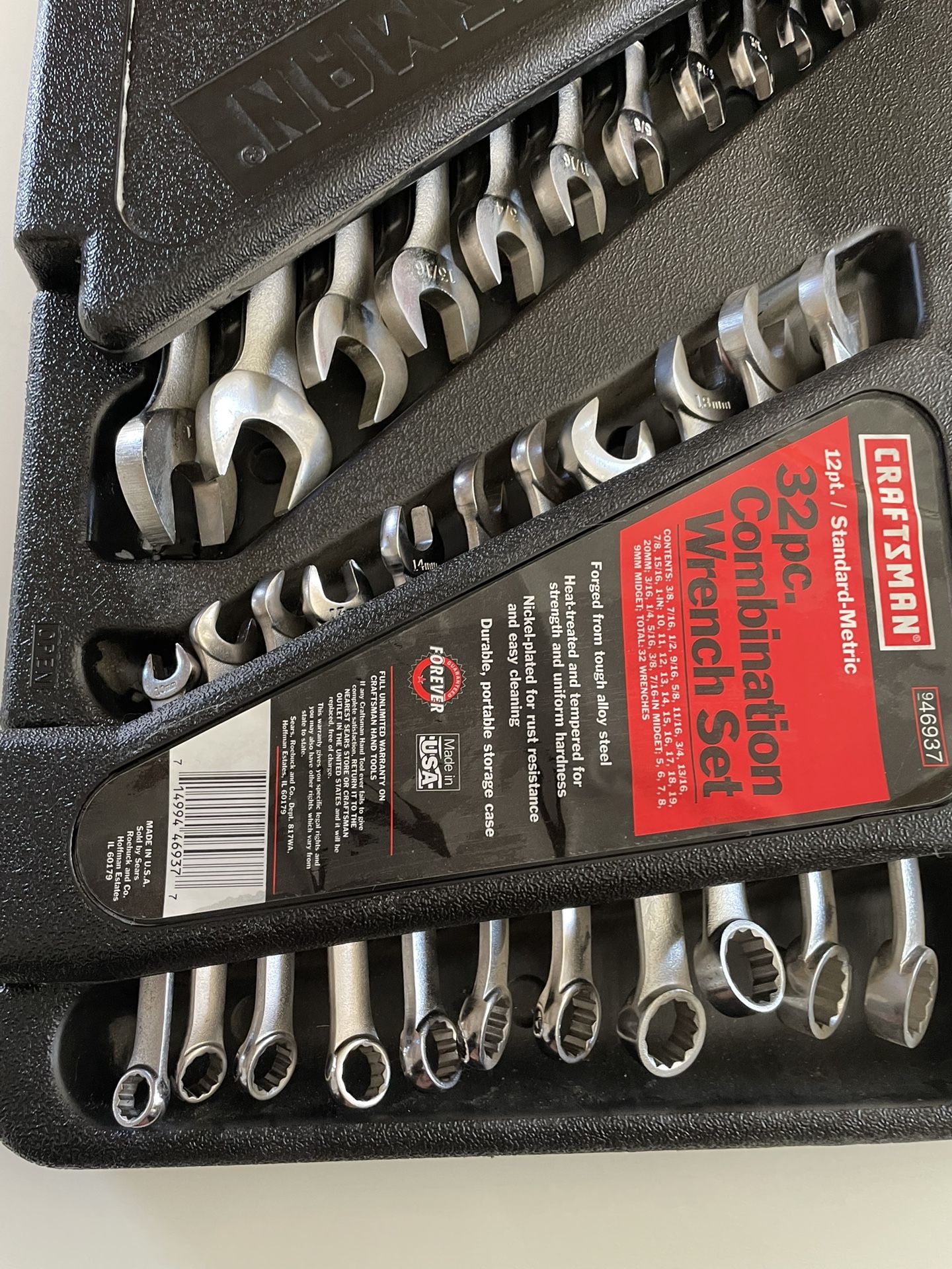 "VINTAGE" CRAFTSMAN 32 Piece 946937 Combination Wrench Set "USA"