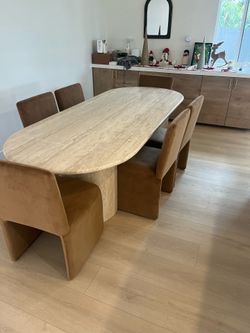 Brand New Set of 6 dining chairs  in Cognac  Shield Velvet