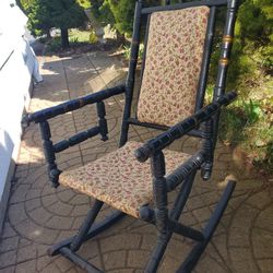 1850's Victorian Childs Rocking Chair Ebonized Wood. NICE GIFT IDEA! Delivery Available!