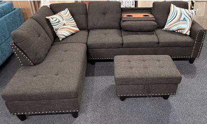 Sectional Sofa Set include Storage Ottoman