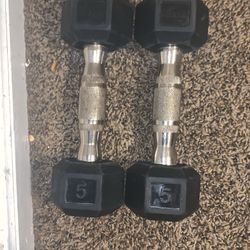 Two 5 Pound Dumbbells 