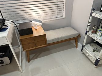 West Elm Midcentury Modern Telephone Bench With Drawers