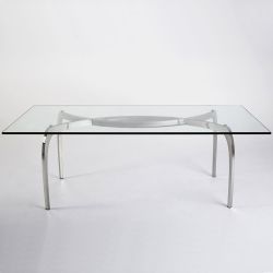 Glass and chrome dinning table