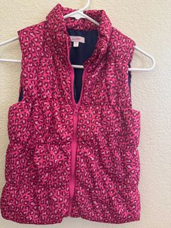 Pink leopard print vest