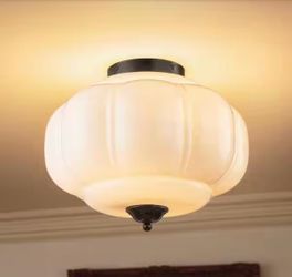 Elizabeth 15" Frosted Glass Semi-Flush Mount Ceiling Light