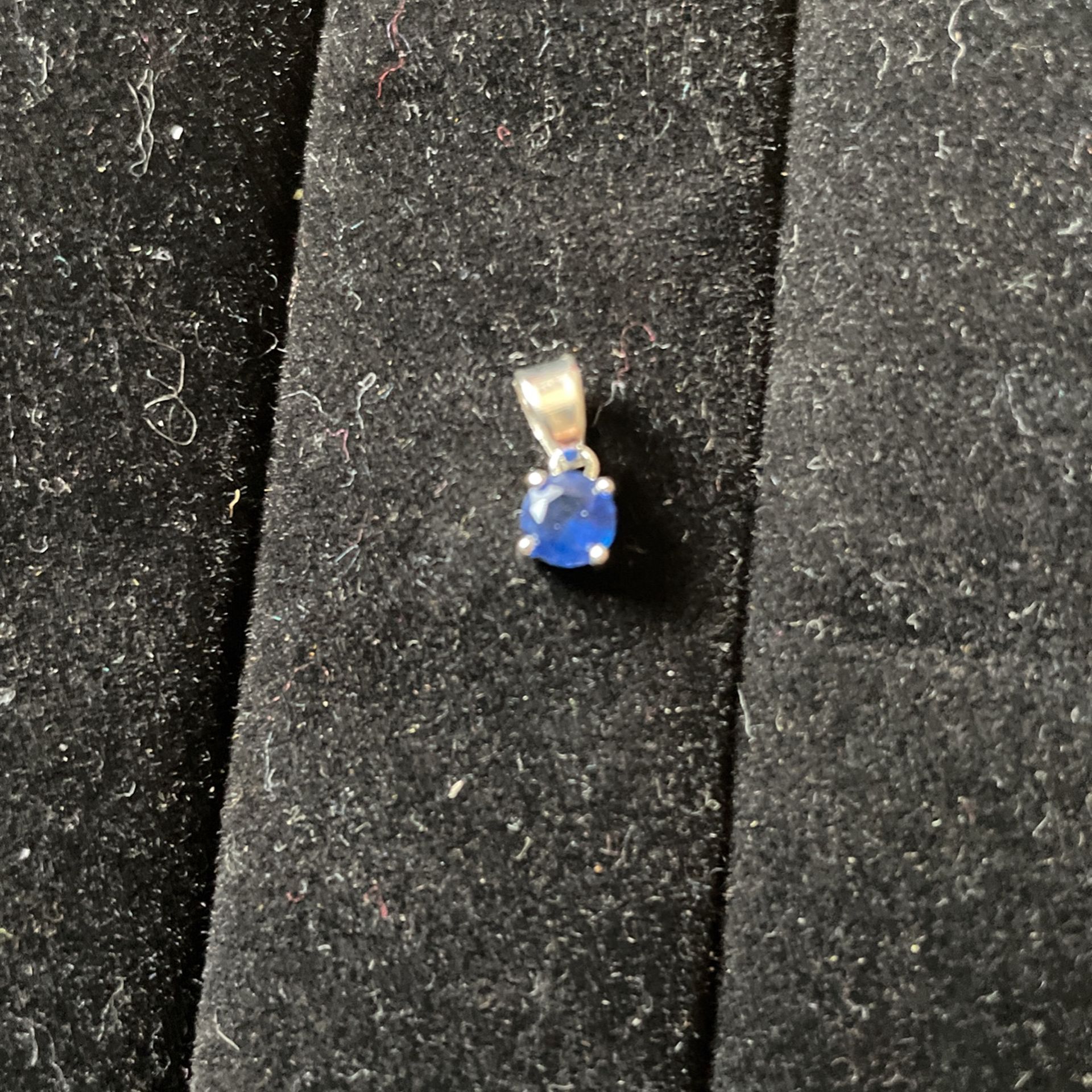 Silver Charm With Blue Stone